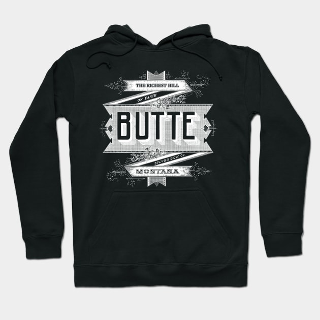 Vintage Butte, MT Hoodie by DonDota